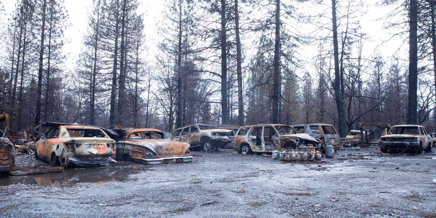 Burned Cars from California Camp Fire