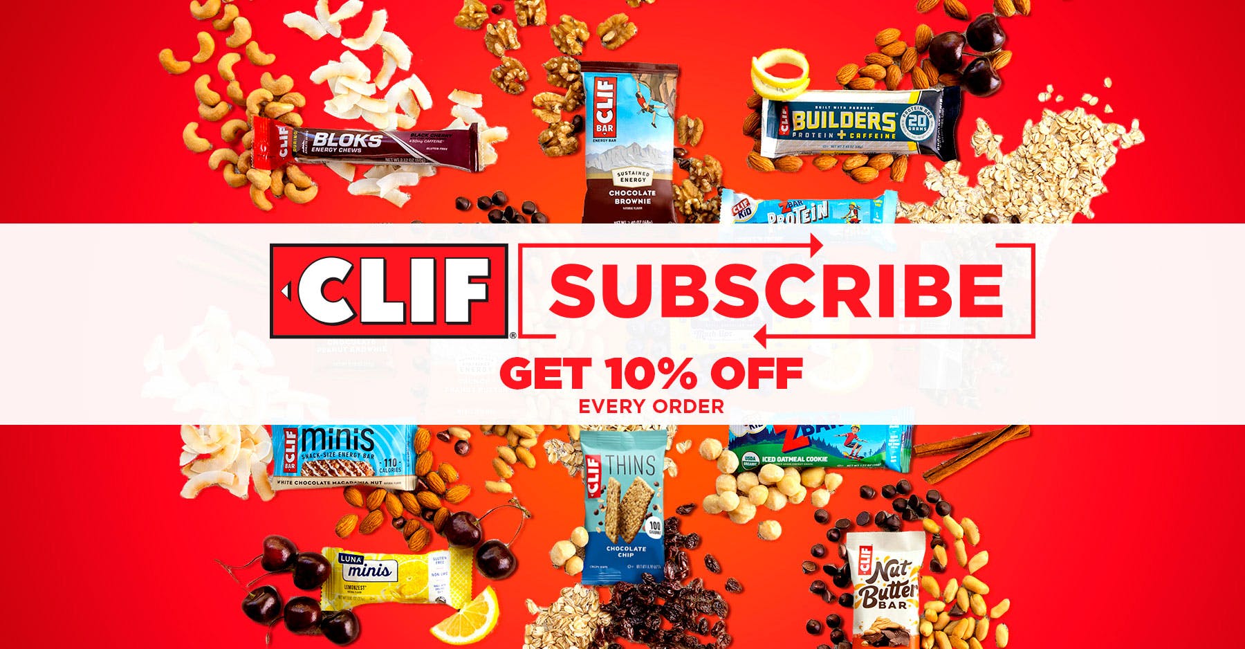CLIF Subscribe Save 10 Percent Off Every Order