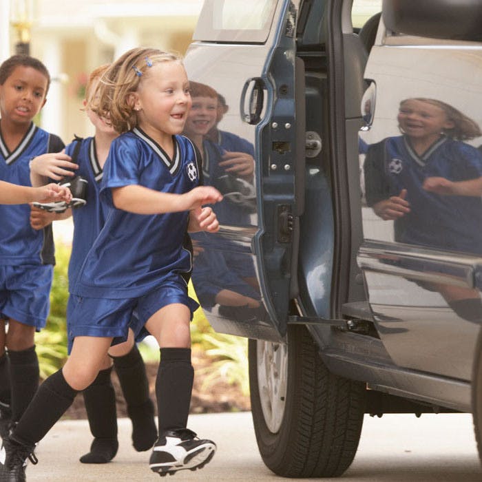 Kids Going To Soccer Game