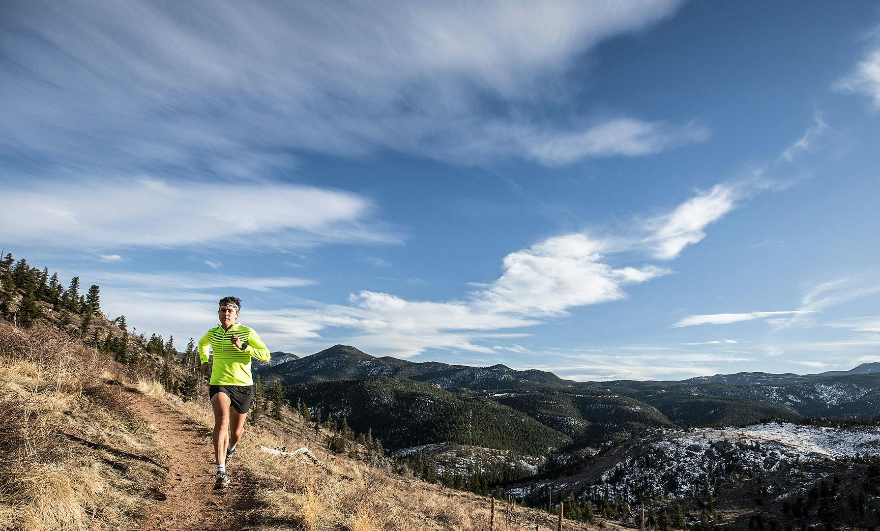 Scott Jurek running in the mountains