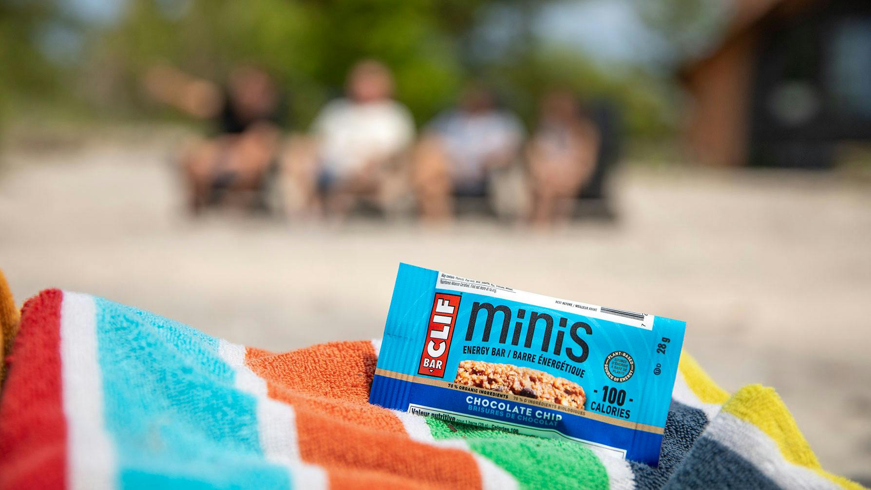 CLIF BAR Minis Chocolate Chip at the beach