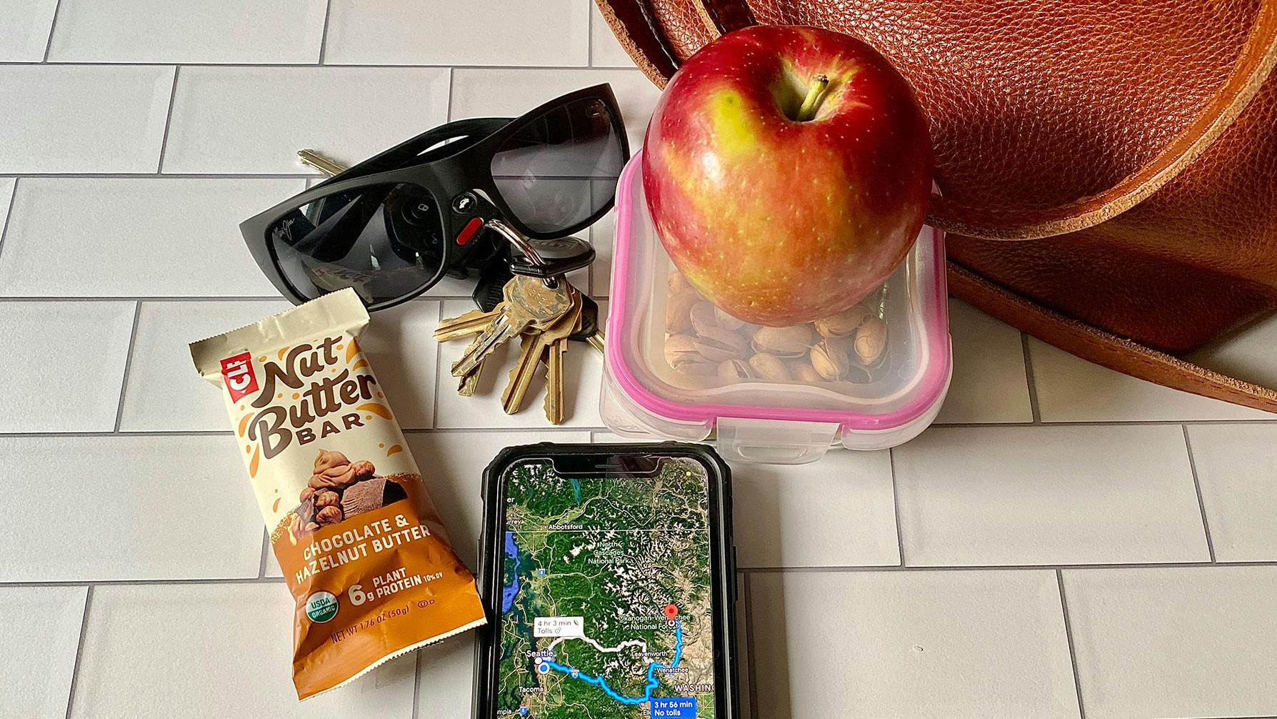 CLIF Nut Butter Bar and road trip items