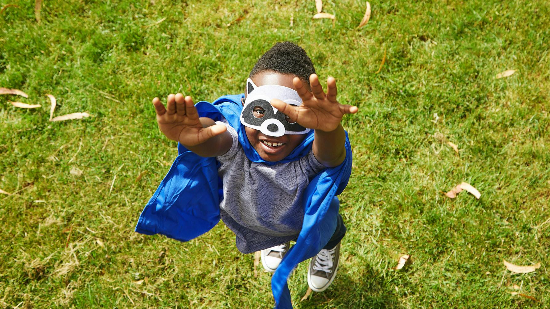 CLIF Kid Halloween boy in raccoon costume